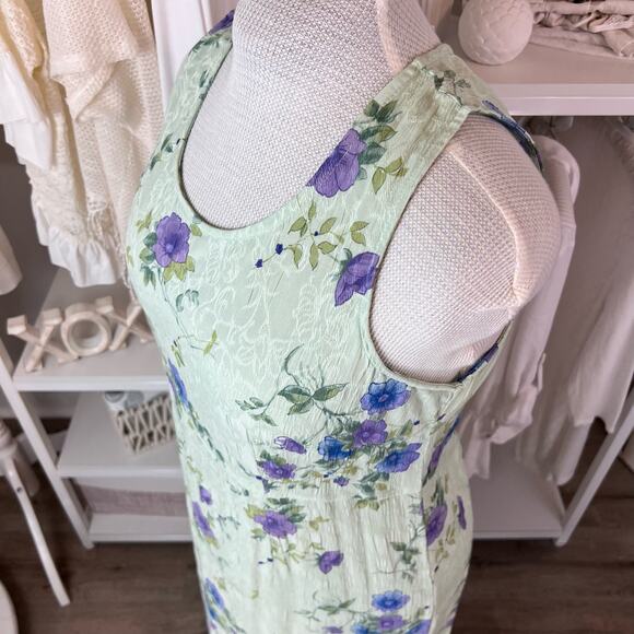 vintage Karin Stevens size 16 floral maxi dress light green. summery #1018 - Picture 10 of 10